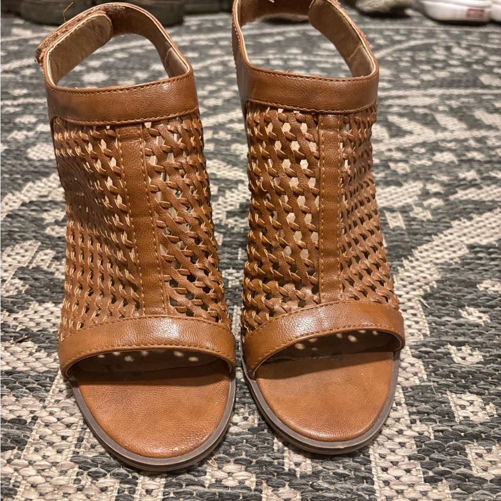 Charlotte Russe Tan Woven Sandals